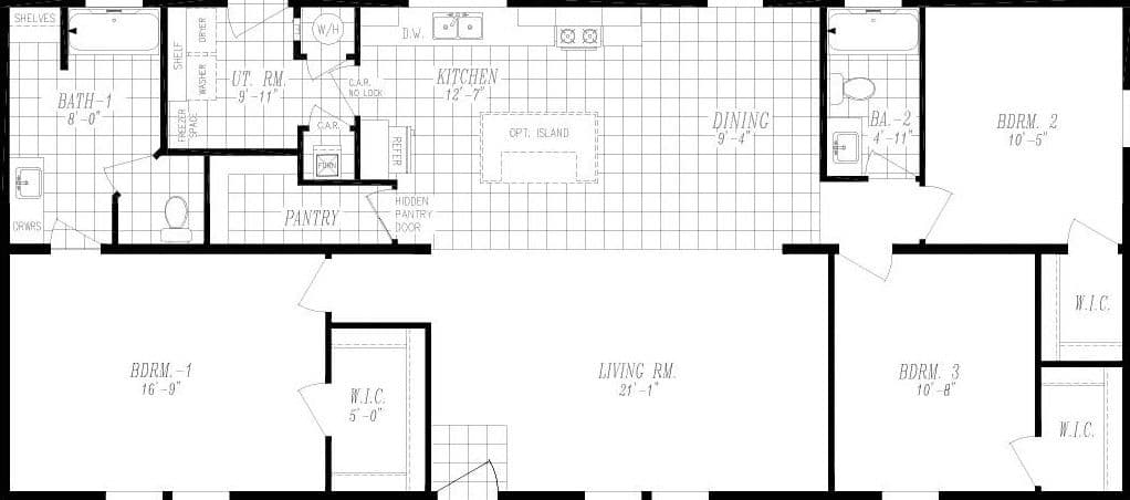 Columbia river multi-section 2024 floor plan home features