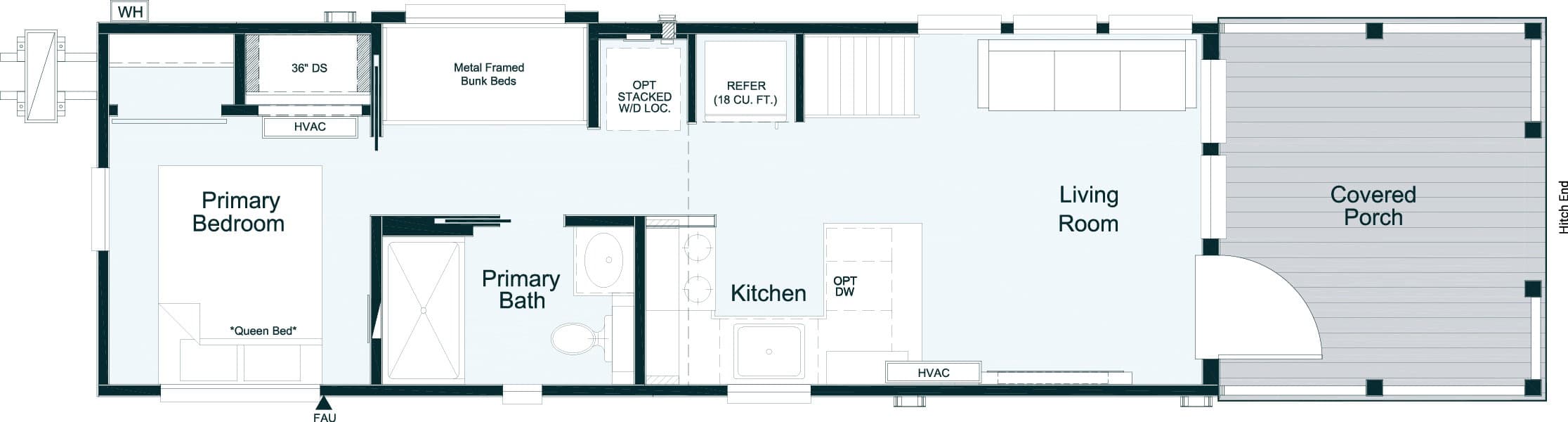 Swayback floor plan home features