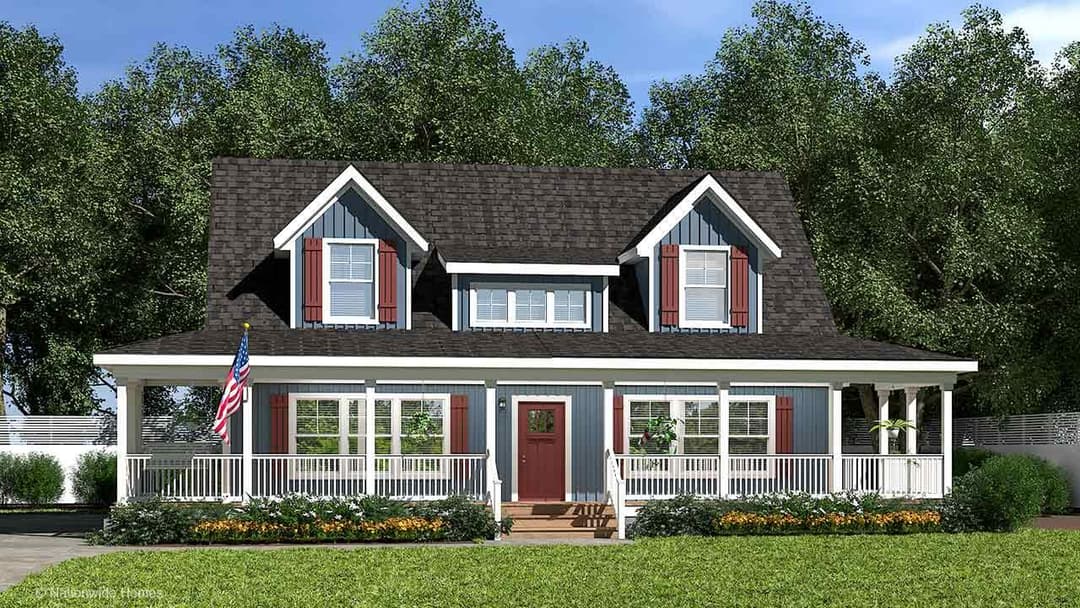 Oak cape elevation and exterior home features