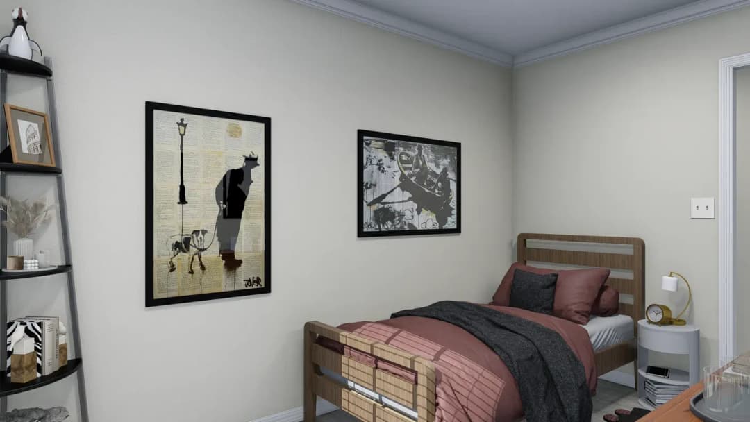 Canyon bedroom home features