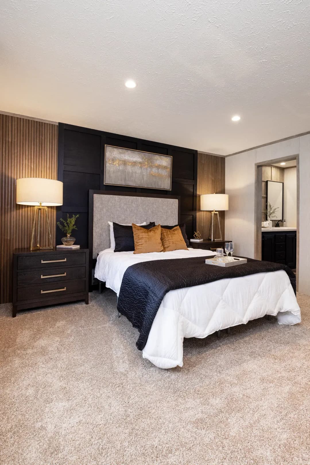 The dark sands bedroom home features