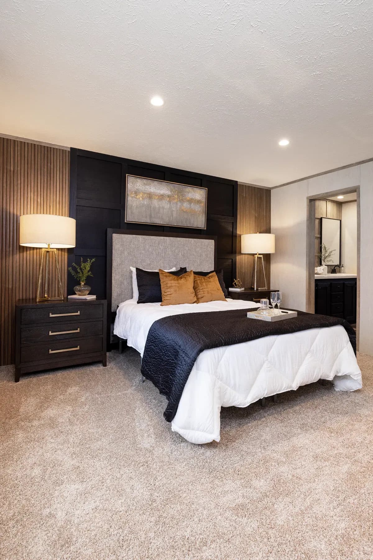 The dark sands bedroom home features