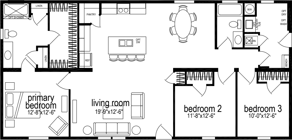 Sunwood multi-section f521-aj floor plan home features