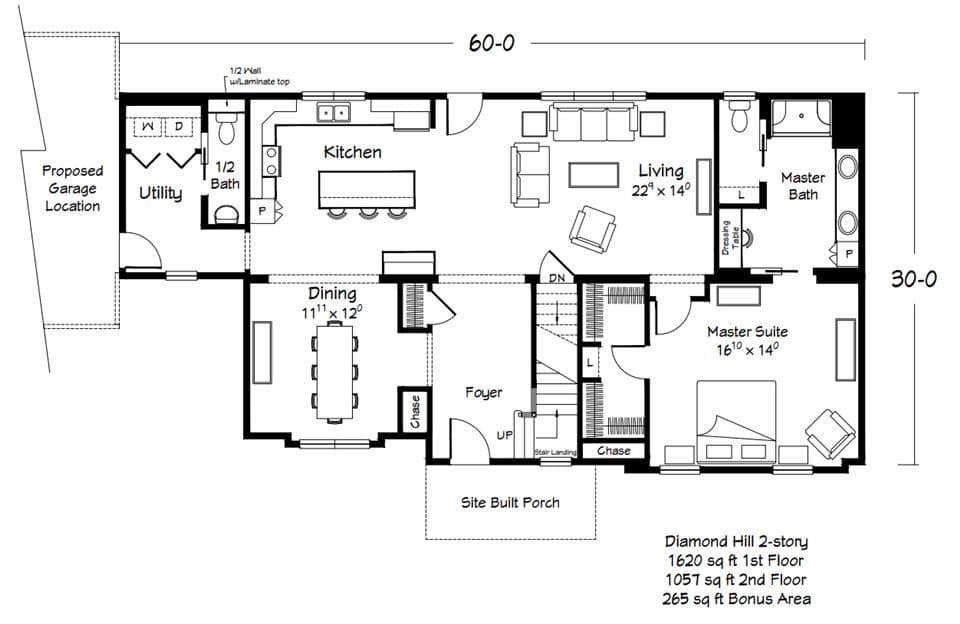 Diamond hill floor plan home features