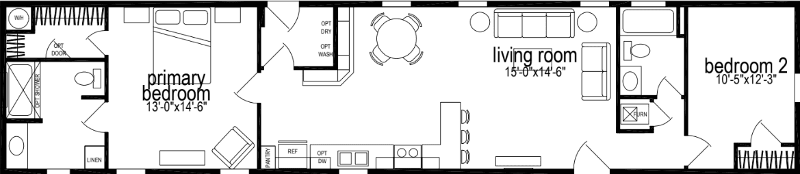 Sunwood single-section f350-s floor plan home features