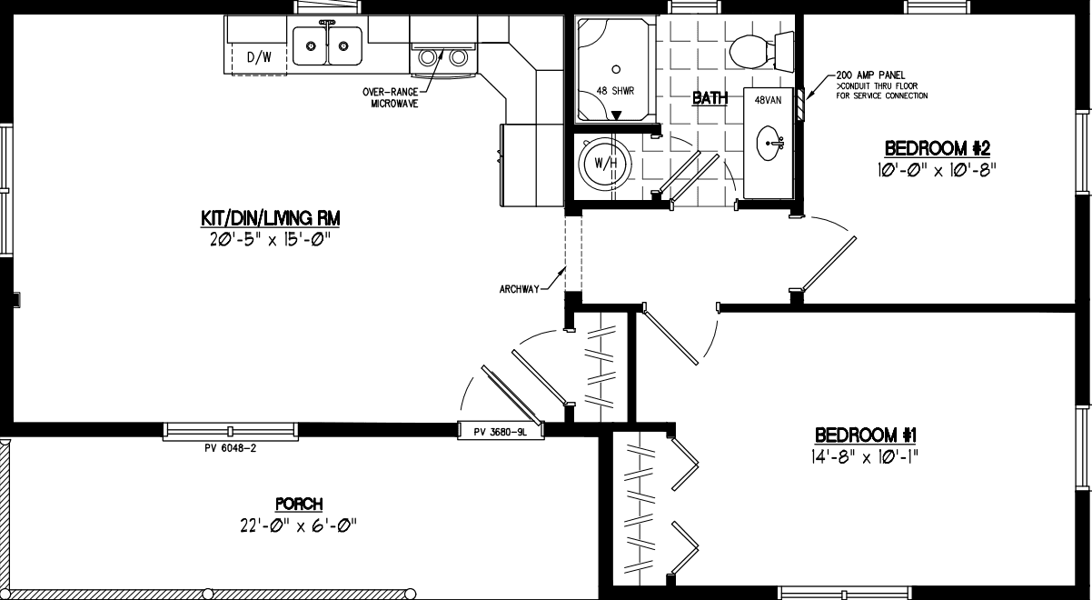 Frontier 2240 floor plan home features