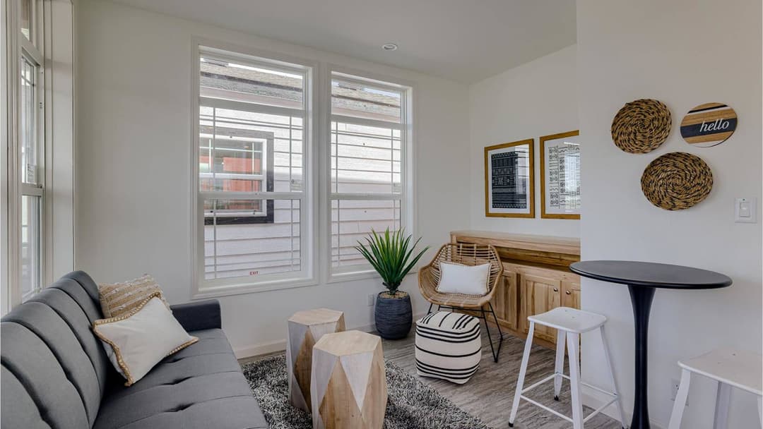 Urban cottage interior home features