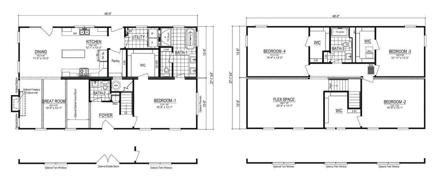 Tradition two story interior home features
