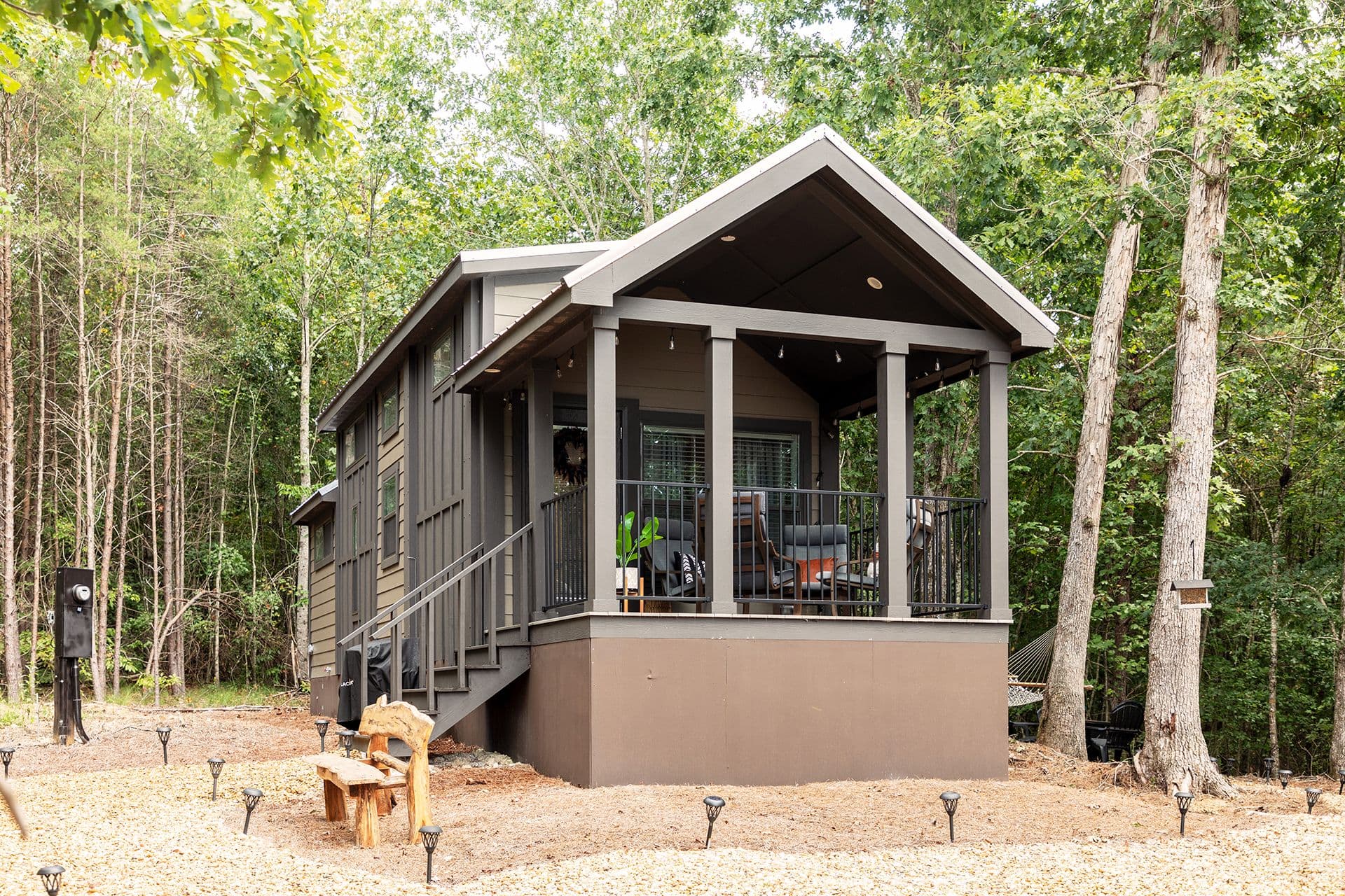 Swayback hero, elevation, and exterior home features