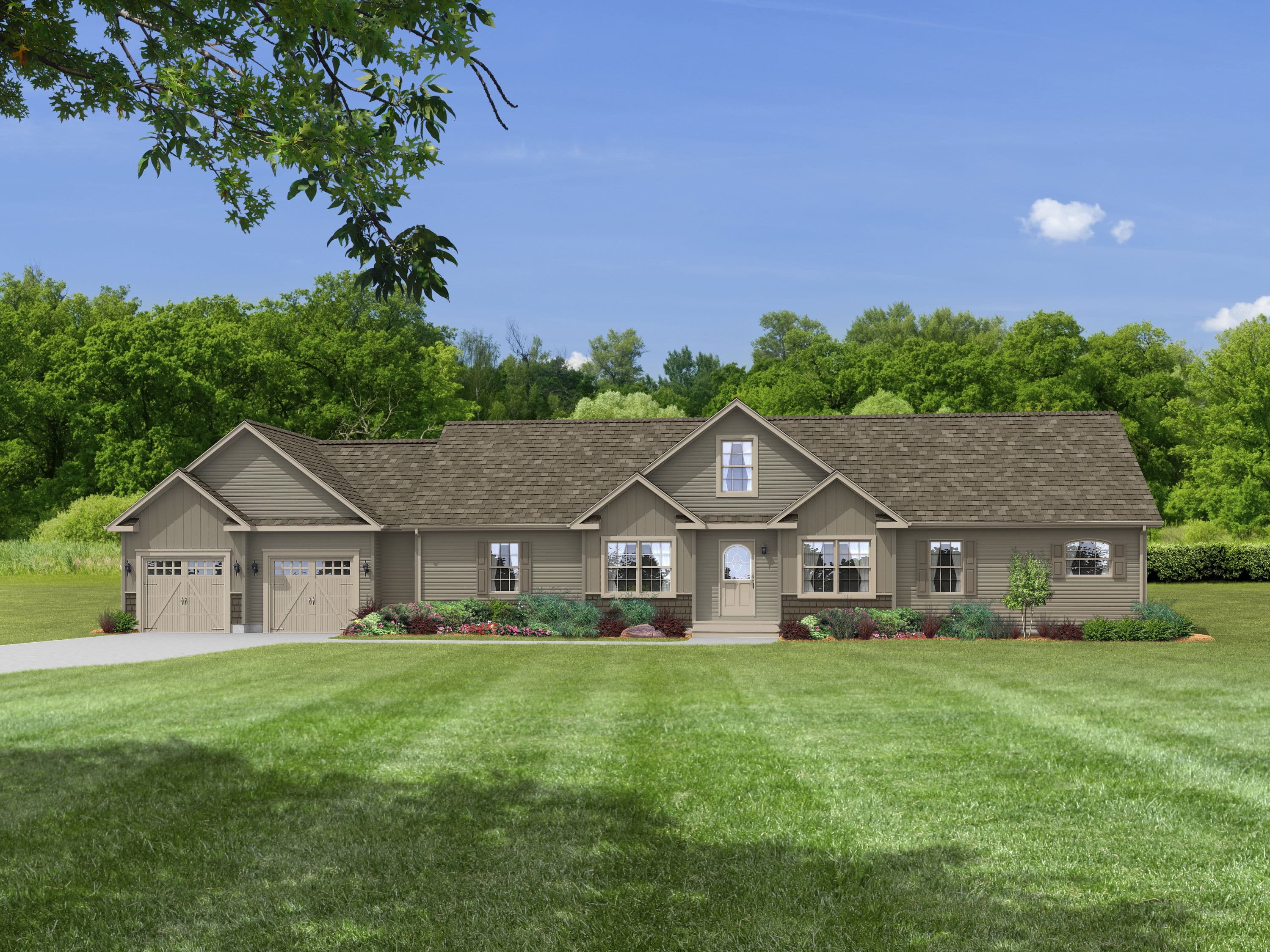 Bellevue elevation and exterior home features