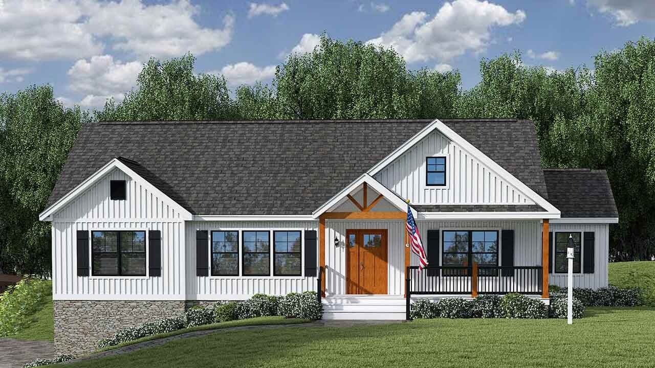 Farmhouse iii ranch hero, elevation, and exterior home features