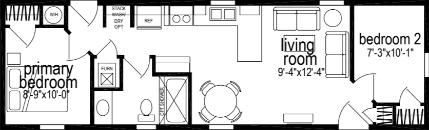 Sunwood single-section f240-ab floor plan home features