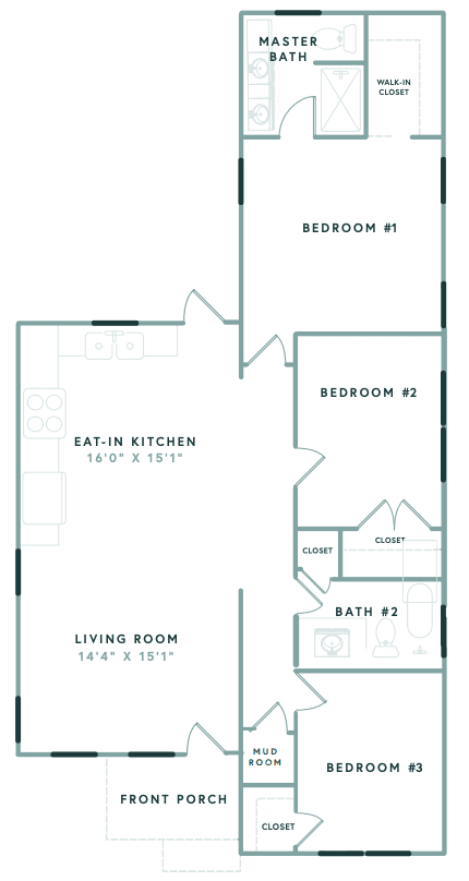 The aster floor plan home features