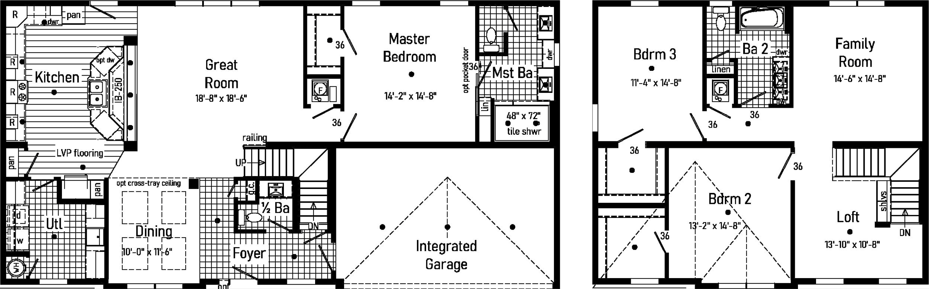 Ultra 2-story 6p2402-x floor plan home features