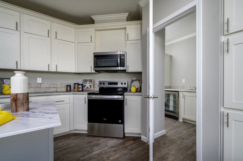 Riverfront kitchen home features