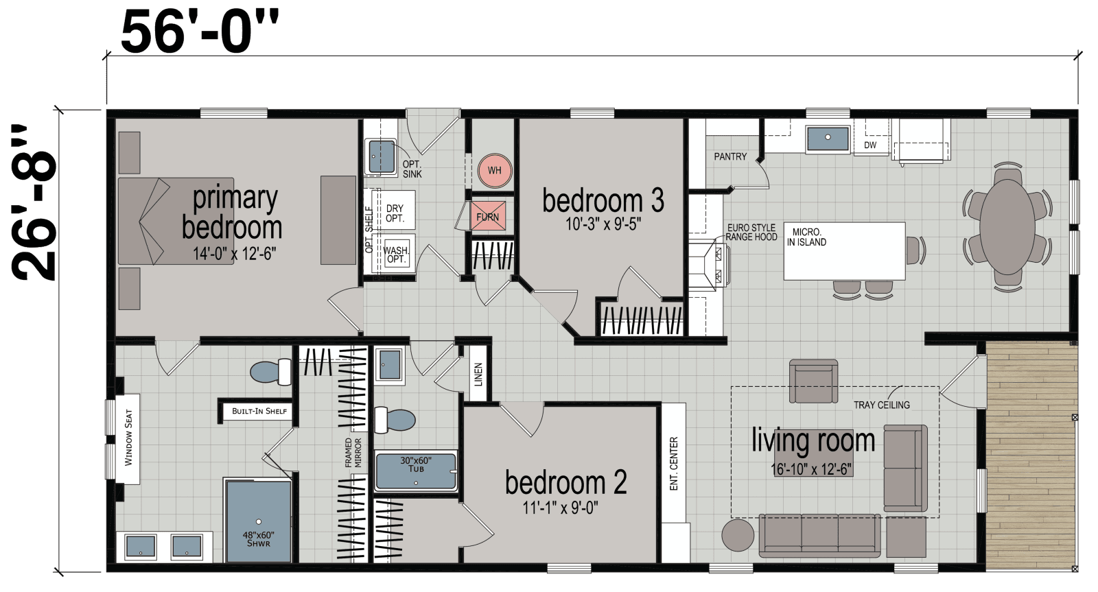 Elevate 56f floor plan home features