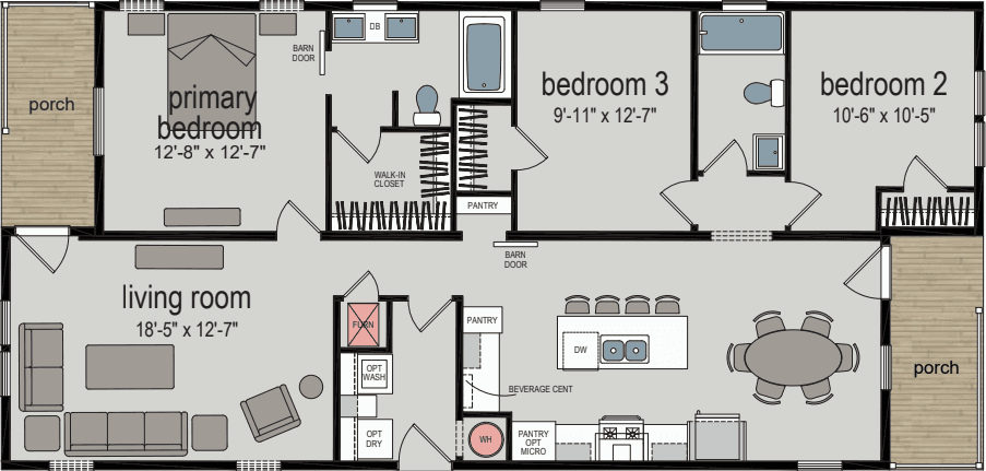 Oasis 1353 floor plan home features