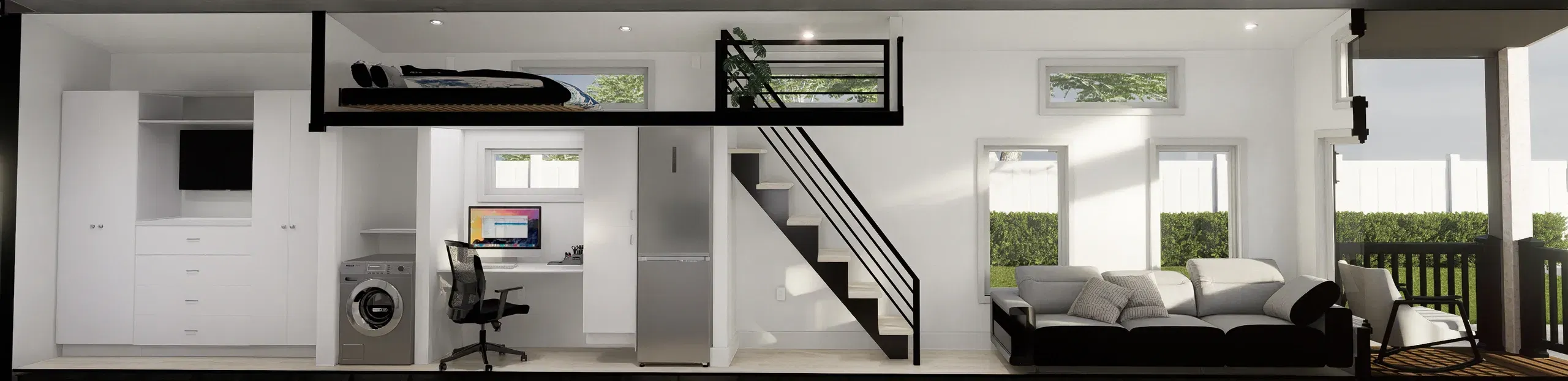 The cityscape oasis interior home features