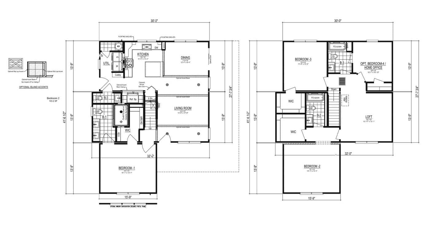 Farmhouse vi two story interior home features