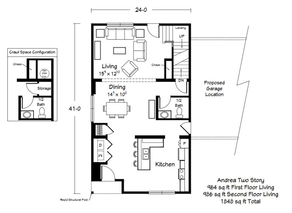Andrea floor plan home features