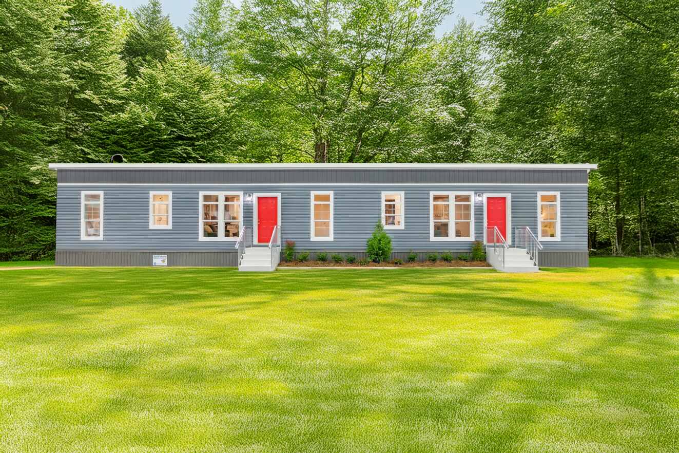 Blue ridge duplex elevation, exterior, and hero home features