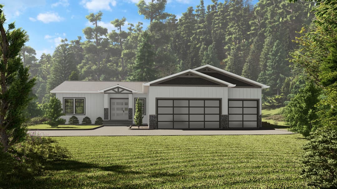 Model 15 hero, elevation, and exterior home features