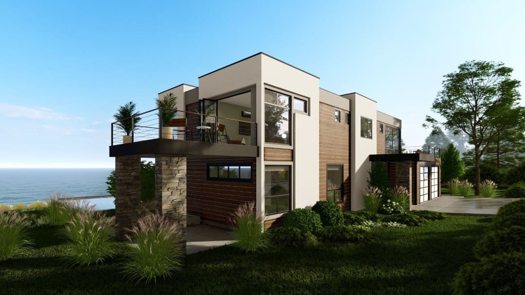 Model 2 exterior home features