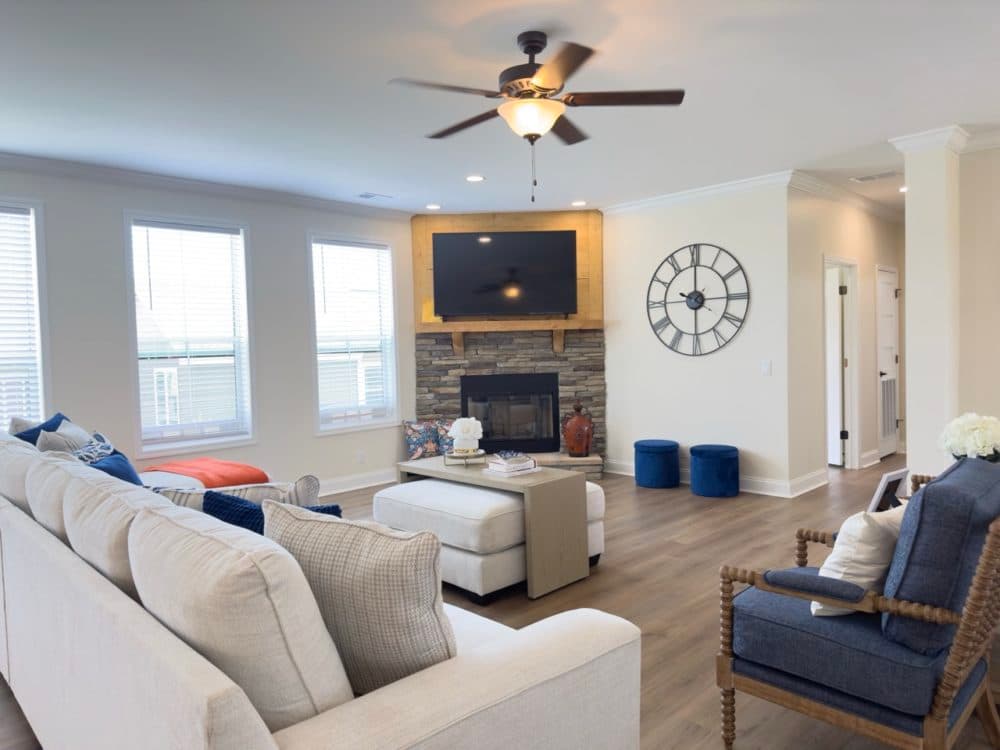 The riverwalk interior home features
