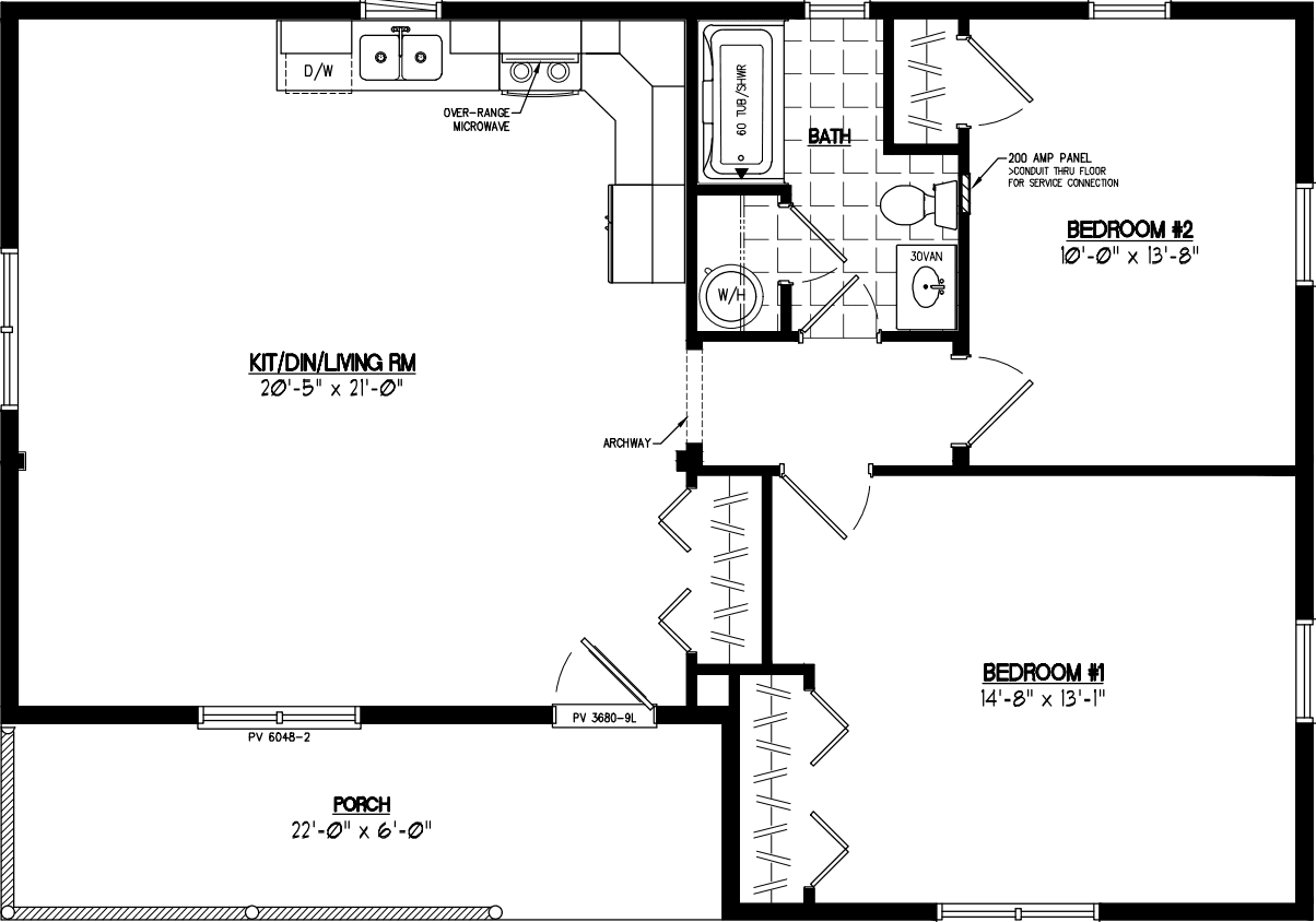 Frontier 2840 floor plan home features