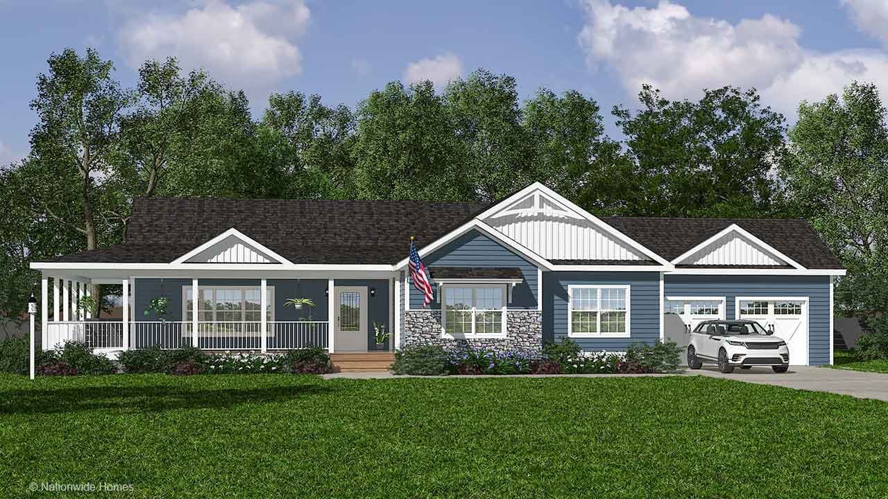 Downingtown ranch hero, elevation, and exterior home features