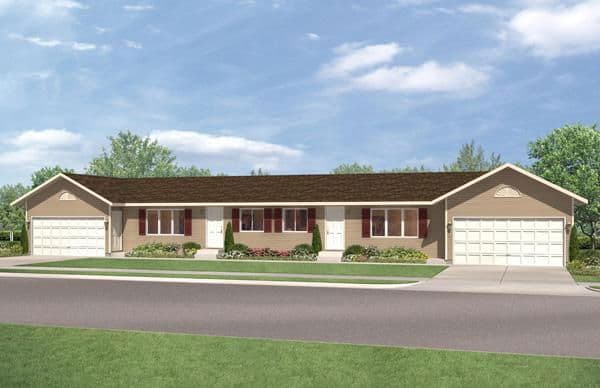 Duplex ranch 2670 hero, elevation, and exterior home features
