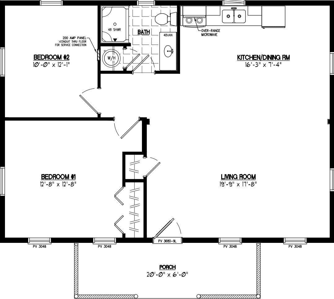 Pioneer 2636 floor plan home features