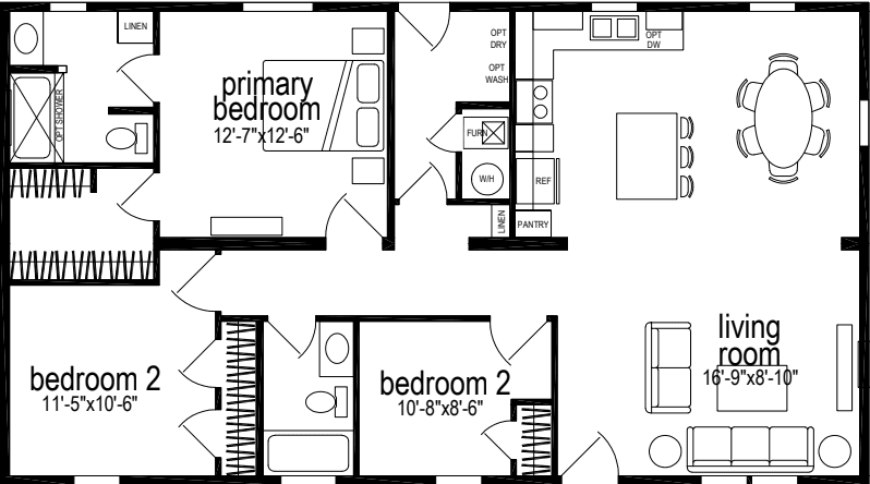 Sunwood multi-section f590-aj floor plan home features