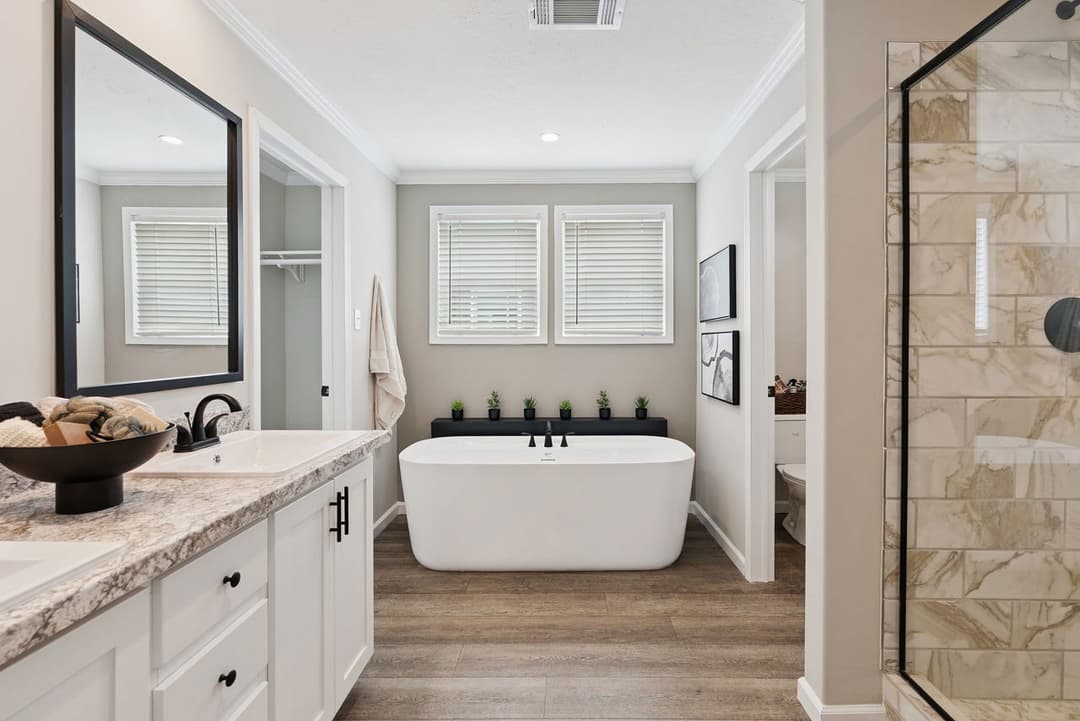 Blue sky bathroom home features