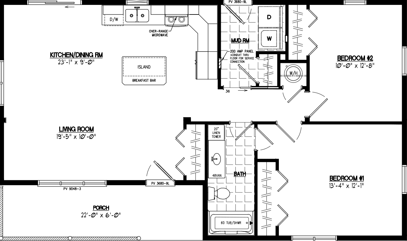 Frontier 2644 floor plan home features