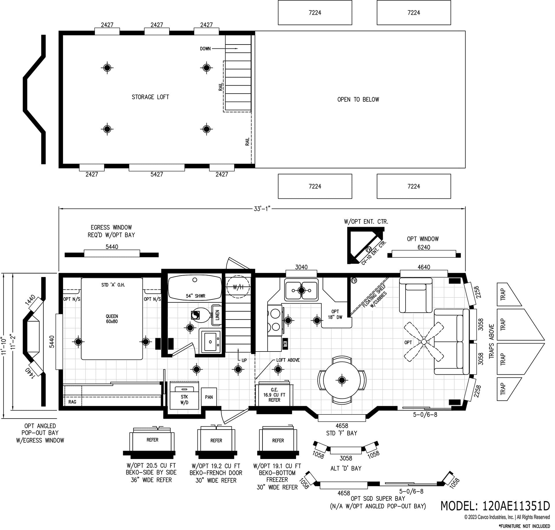Alpine lofts al11351d floor plan home features