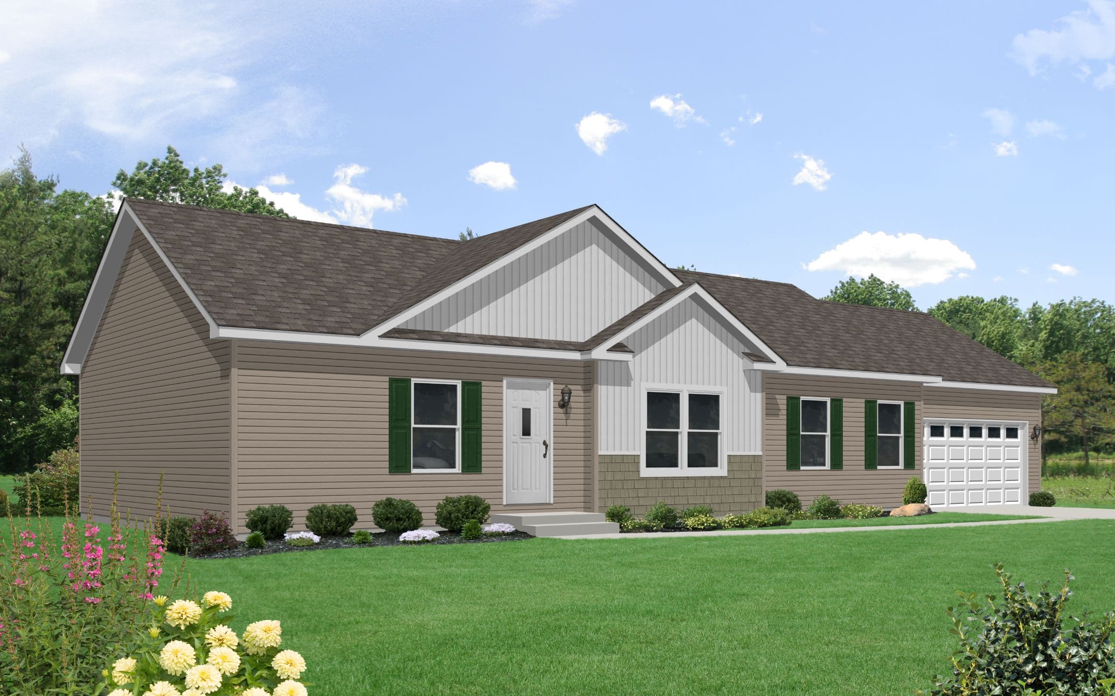 Elm elevation and exterior home features