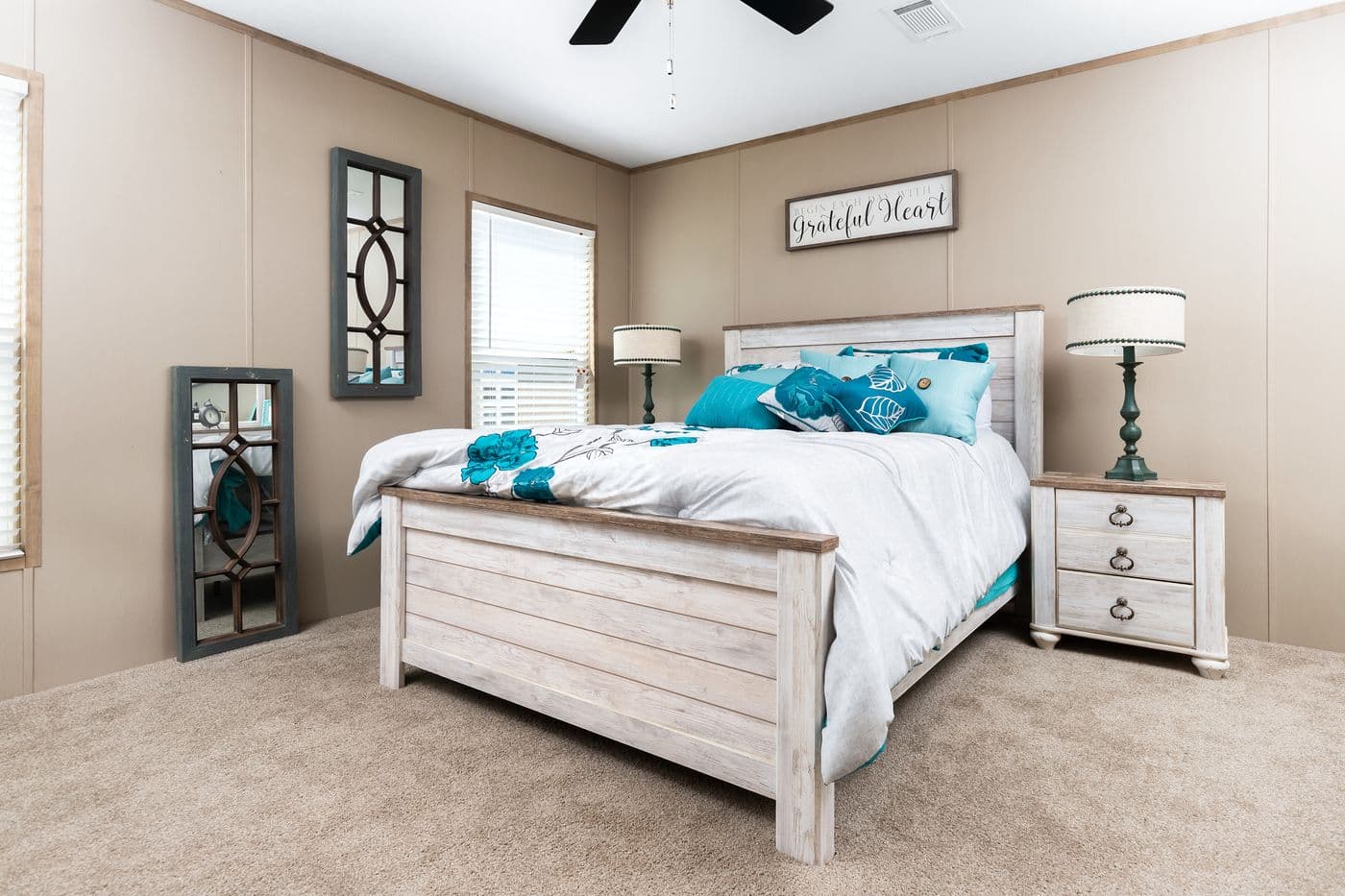 Farmhouse flex bedroom home features