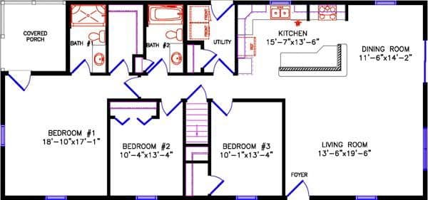 Lakewood 2001 floor plan home features
