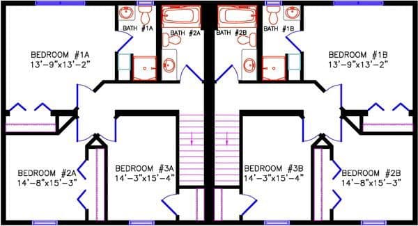Duplex two-story 2610 interior home features