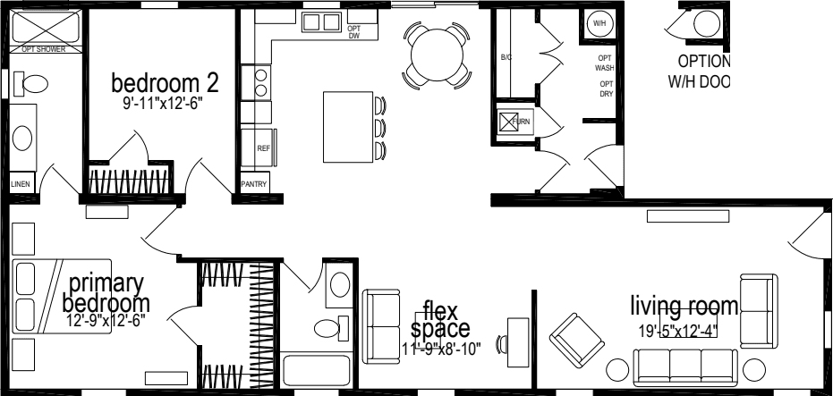 Sunwood multi-section f589-aj floor plan home features