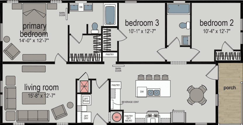 Oasis 1315 floor plan home features