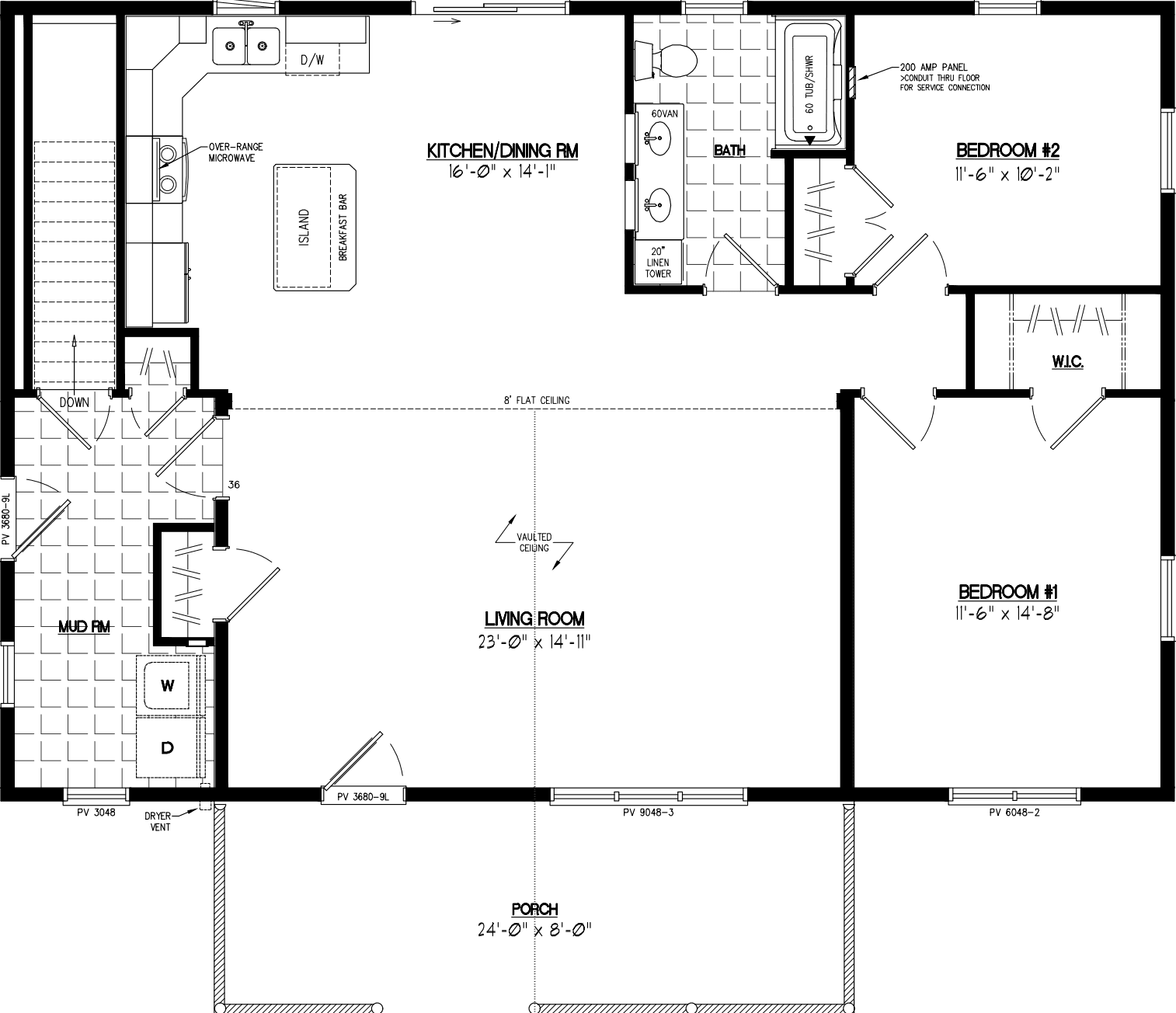 Alpine 3044 floor plan home features