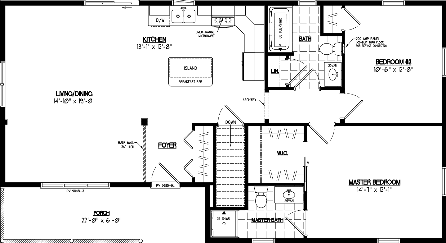 Frontier 2648 floor plan home features