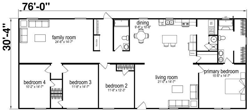 Williamsburg floor plan home features