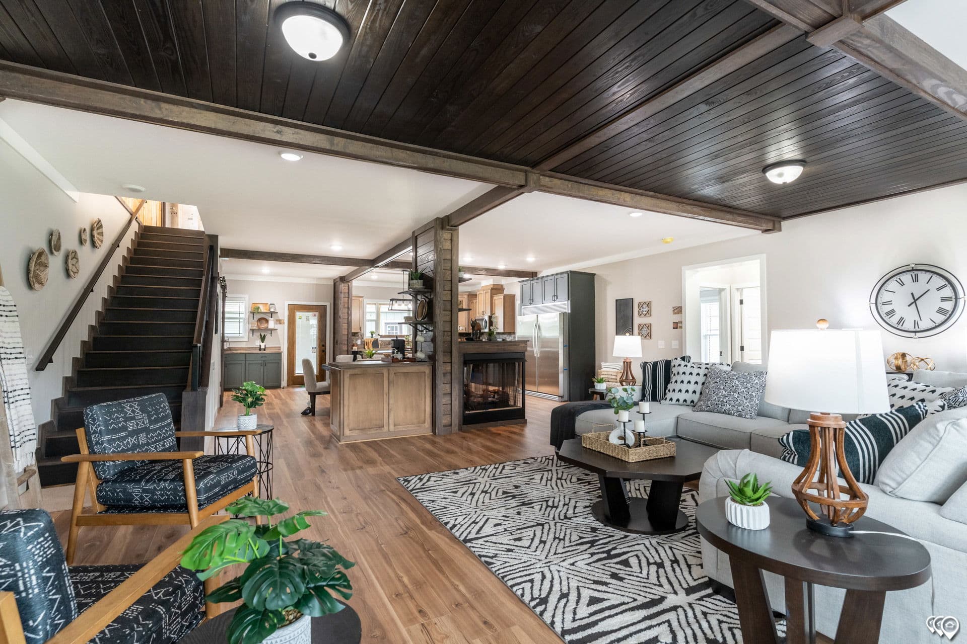 The barndominium interior home features