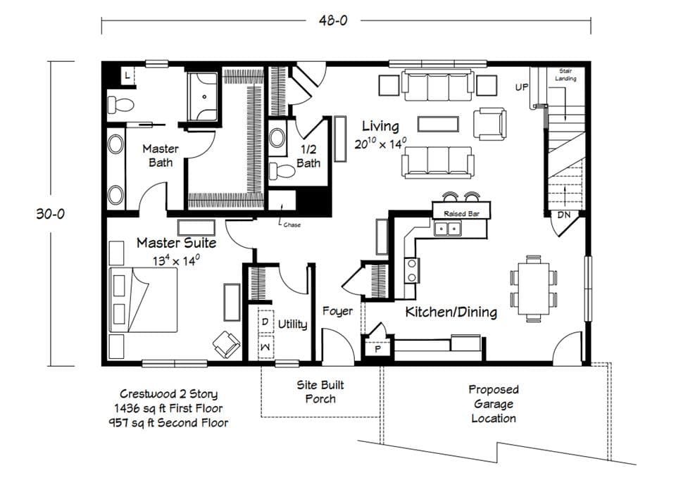 Crestwood floor plan home features