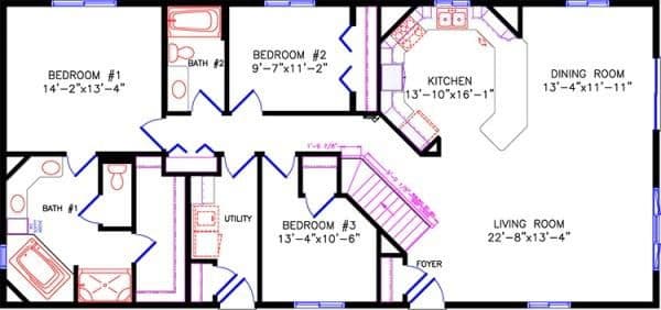 Lakewood 2000 floor plan home features