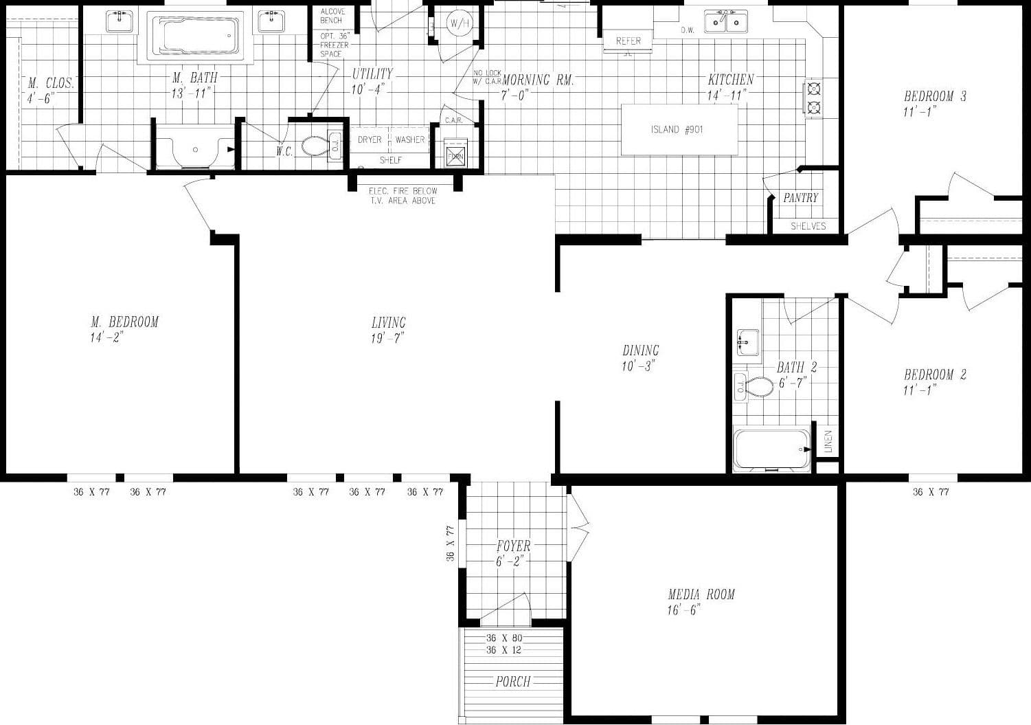 Marlette special 4564 floor plan home features