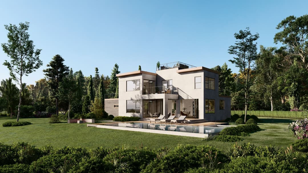 Model 22 hero, elevation, and exterior home features